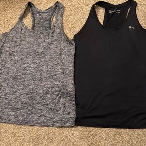 Under Armour Black and Heather Gray Tank Tops